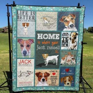Home Is Where Your Jack Russell Is Quilt Blanket Yhn2  Quilt